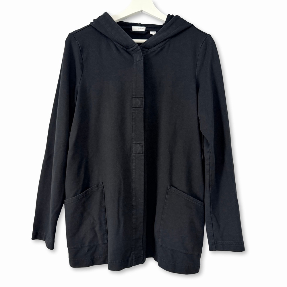 J. Jill Pure Jill Black Hooded Sweatshirt Small Cotton Modal